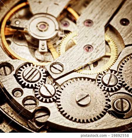 rusty mechanism in the old clock 19892558