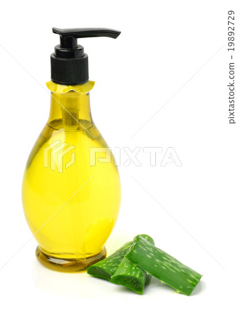 Gel bottle and aloe vera Gel bottle and aloe vera 19892729