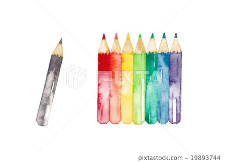 Rainbow colored pencil, black 19893744