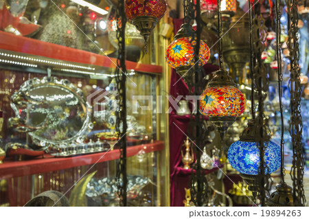 Various old lamps on the Grand Bazaar in Istanbul Various old lamps on the Grand Bazaar in Istanbul 19894263