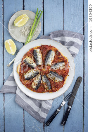 Sardine Tart on Plate Sardine Tart on Plate 19894399