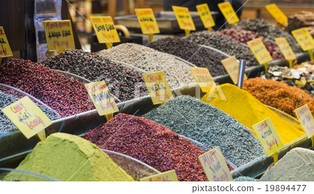 Colorful spices at spice bazaar in Istanbul Turkey 19894477