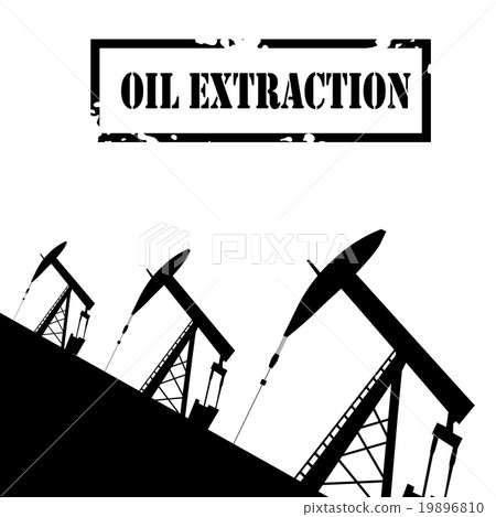Silhouette of oil derrick 19896810