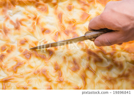 Hand cut with a knife traditional Turkish Banitsa 19896841