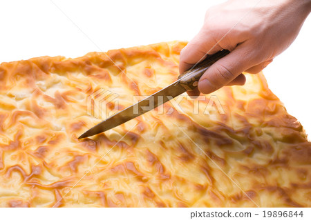 Hand cut with a knife traditional Turkish pastry 19896844