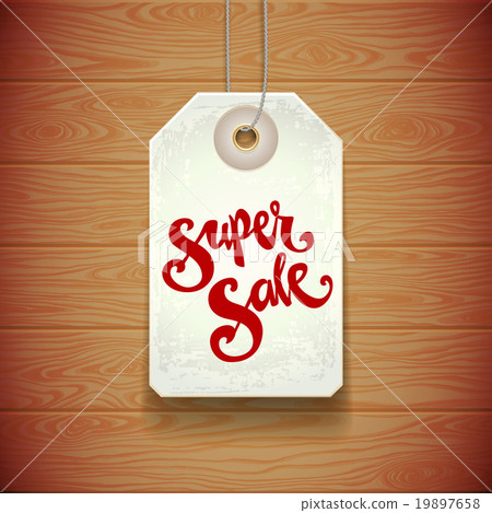 Label above a wooden surface Label above a wooden surface 19897658
