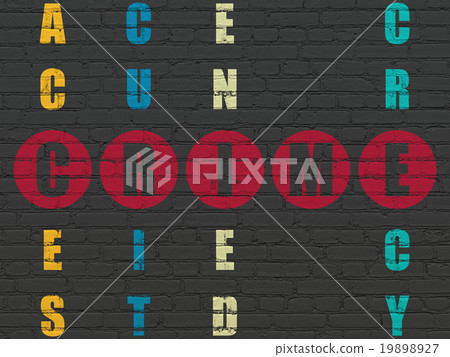Privacy concept: Crime in Crossword Puzzle 19898927