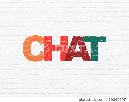 Web development concept: Chat on wall background Web development concept: Chat on wall background 19899307