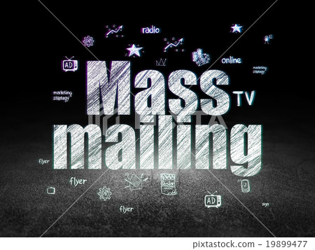 Marketing concept: Mass Mailing in grunge dark 19899477