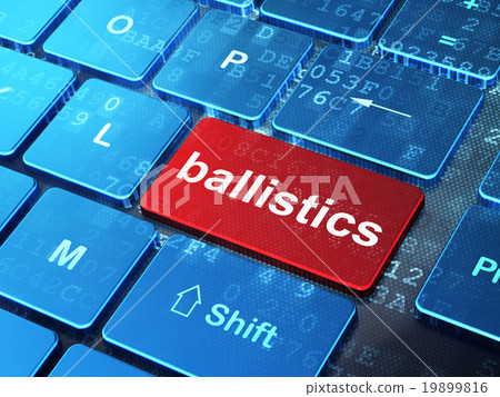 Science concept: Ballistics on computer keyboard 19899816