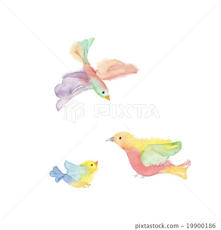 Pastel color birds, large size 19900186