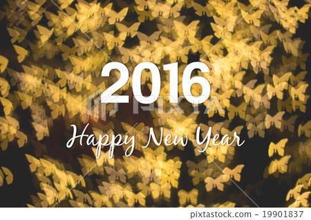 Happy new year card, golden butterfly background Happy new year card, golden butterfly background 19901837