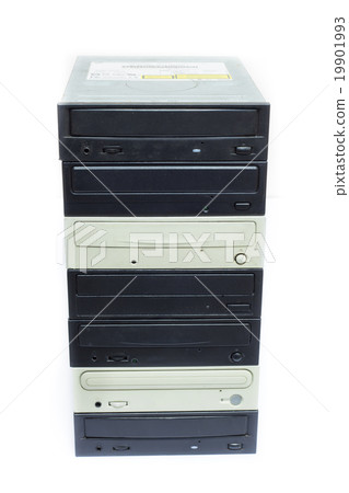 Multiple Optical disc drive isolated on white Multiple Optical disc drive isolated on white 19901993