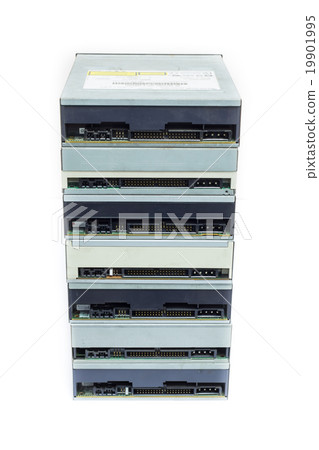 Multiple Optical disc drive isolated on white Multiple Optical disc drive isolated on white 19901995