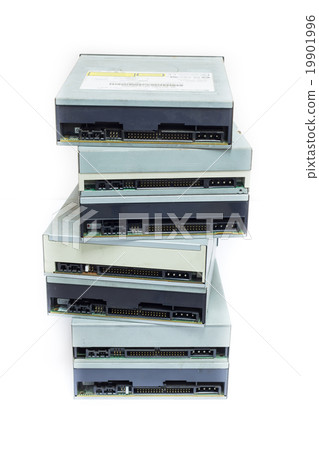 Multiple Optical disc drive isolated on white Multiple Optical disc drive isolated on white 19901996