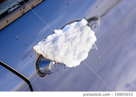 snow on a car lock snow on a car lock 19905033