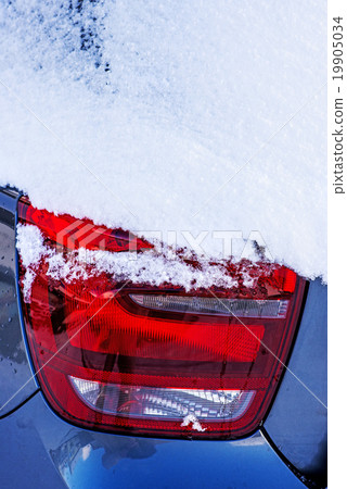 snow on a car light snow on a car light 19905034