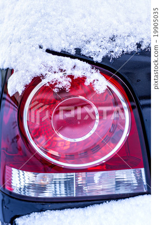 snow on a car light snow on a car light 19905035