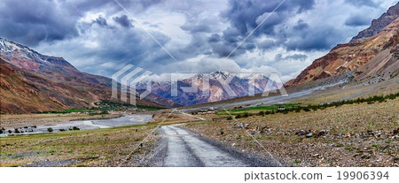 Panorama of road in Himalayas 19906394