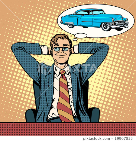 Businessman dreaming about a car 19907833