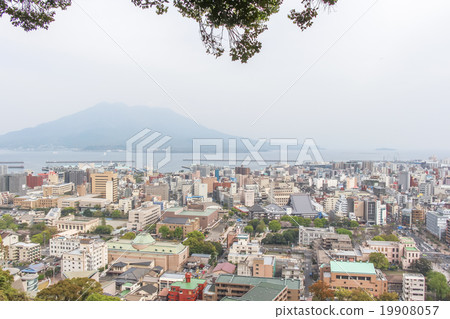 Sakurajima and the city of Kagoshima cloudy Sakurajima and the city of Kagoshima cloudy 19908057