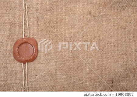 Wax seal on sackcloth material Wax seal on sackcloth material 19908895