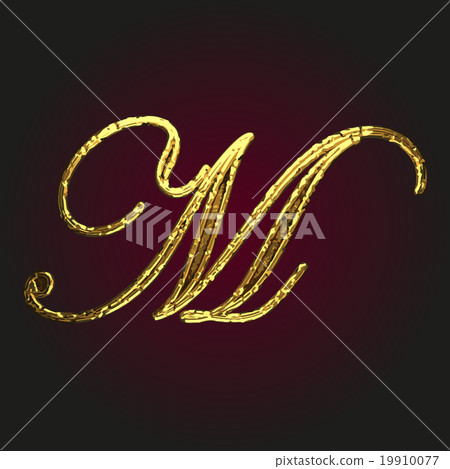 m vector golden letter - Stock Illustration [19910077] - PIXTA