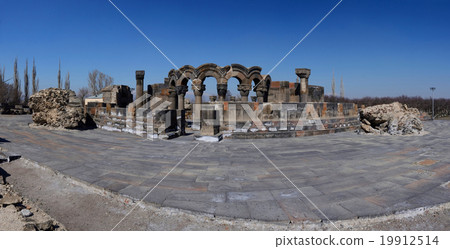 Panorama of ancient  Zvartnots temple ruins,Armeni 19912514