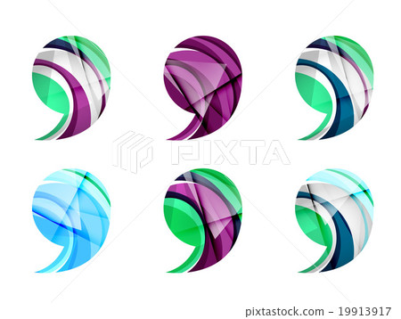Set of abstract comma icon, business logotype 19913917