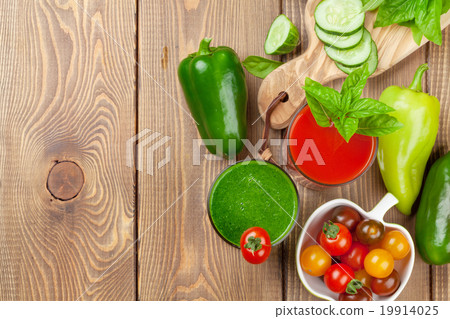 Fresh vegetable smoothie. Tomato and cucumber Fresh vegetable smoothie. Tomato and cucumber 19914025