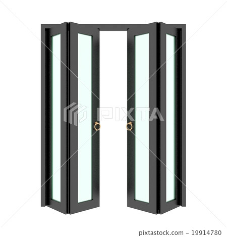 black folding door with grill ,3d 19914780