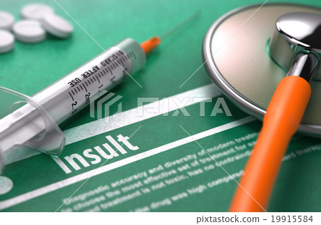 Insult. Medical Concept on Green Background. 19915584