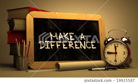 Make a Difference - Chalkboard with Hand Drawn 19915587