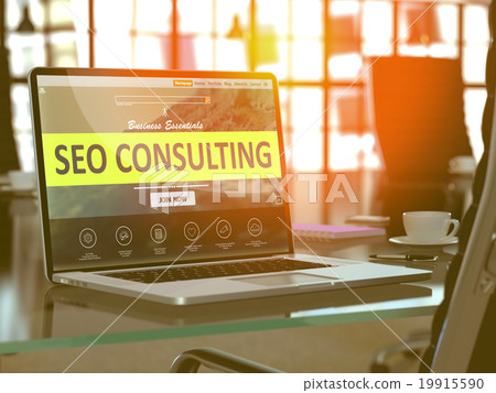 Laptop Screen with SEO Consulting Concept. Laptop Screen with SEO Consulting Concept. 19915590