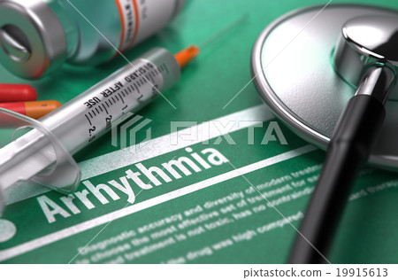 Arrhythmia. Medical Concept on Green Background. 19915613