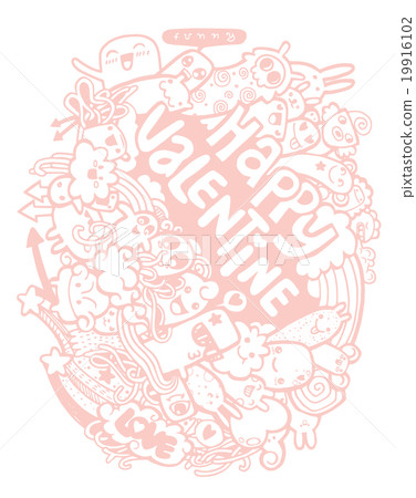 Hand Drawn of Valentines background 19916102