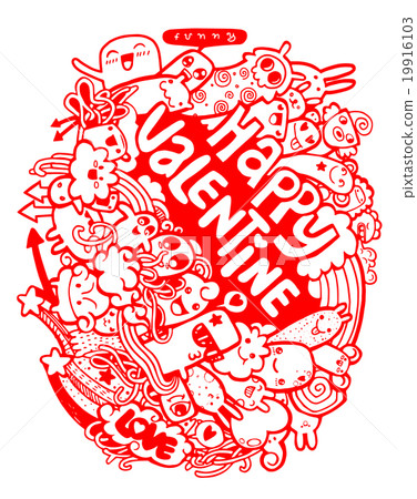 Hand Drawn of Valentines background Hand Drawn of Valentines background 19916103