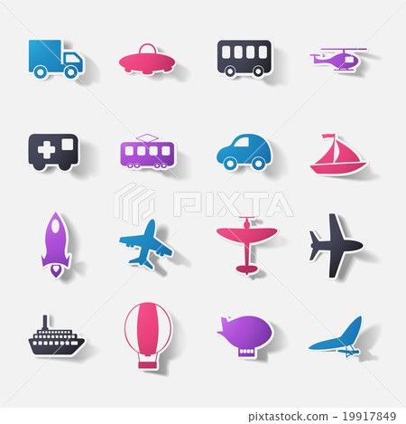 Paper clipped sticker: transport Set 19917849