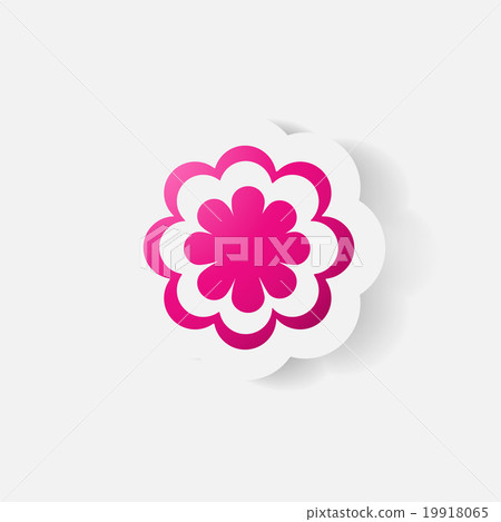 Realistic paper sticker: flowers. camomile Realistic paper sticker: flowers. camomile 19918065