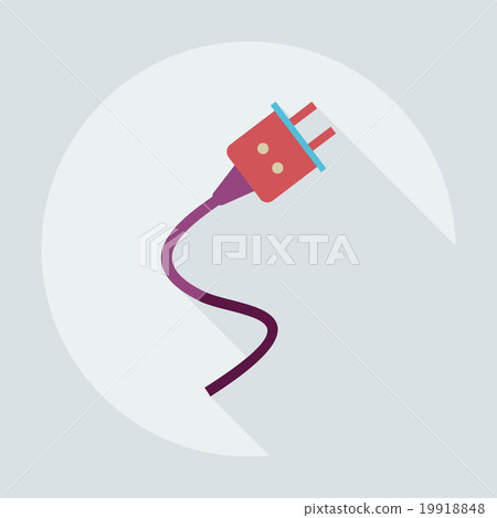 Flat modern design with shadow icons plug 19918848