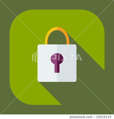 Flat modern design with shadow icons lock - Stock Illustration ...