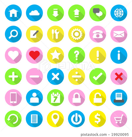 web icon flat style on circle with long shadow - Stock Illustration ...