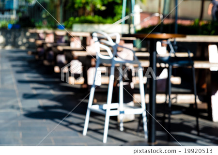 Blurred background of tables and bar chairs 19920513
