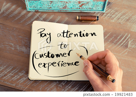 Written text PAY ATTENTION TO CUSTOMER EXPERIENCE 19921483