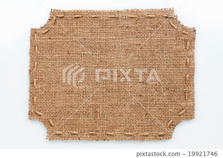 Frame of burlap, lies on a white background Frame of burlap, lies on a white background 19921746