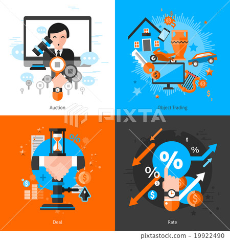 Flat color 2x2 auction concept  19922490