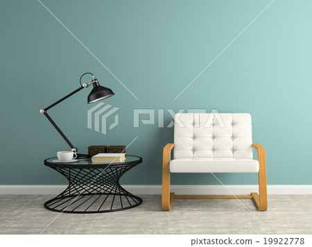 Part of interior with black lamp 3D rendering Part of interior with black lamp 3D rendering 19922778