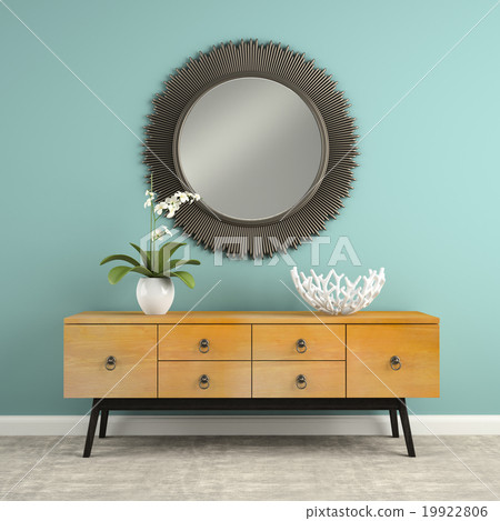 Part of  interior with stylish consol 3D rendering 19922806