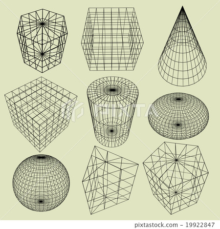 Geometry Wireframe ,3d - Stock Illustration [19922847] - PIXTA