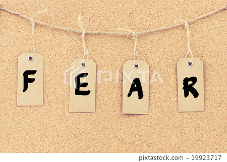 Vintage grunge tags with word FEAR 19923717